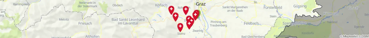 Map view for Pharmacies emergency services nearby Söding-Sankt Johann (Voitsberg, Steiermark)